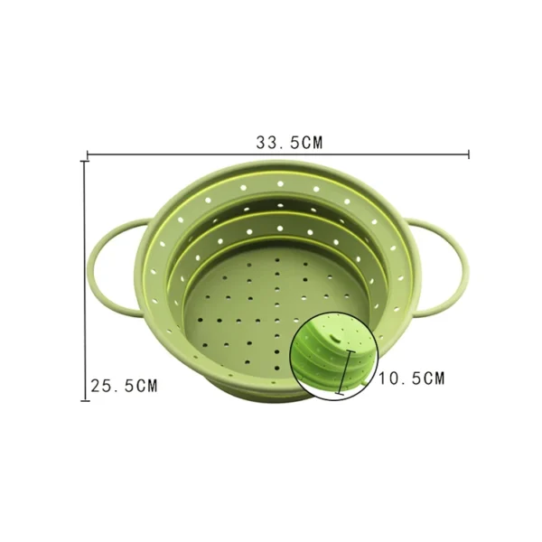 Versatile Basket Collapsible Colander Folding Silicone Strainer With Handle Fruit Washing Draining Basket Heat Resistant Drainer - Image 6