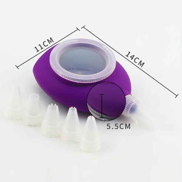 Food Grade Handmade Kitchen Tip Set Mouth Pen Gun Silicone Baking Cake Macaron Decorating Piping Pot With 6 Nozzles - Image 6