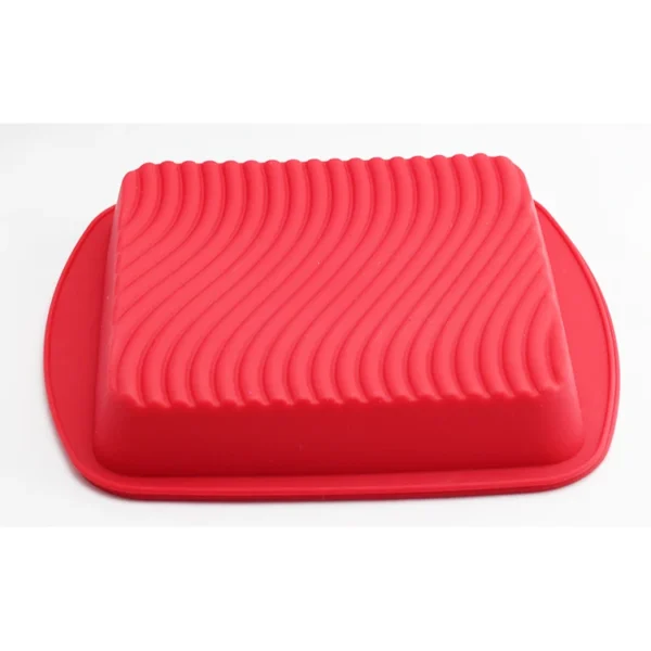 Square Silicone Cake Tray for Kitchen Cake Mould Non-Stick Heat-resistant Wavy Bottom Baking Tool Cake Pan - 图片 3