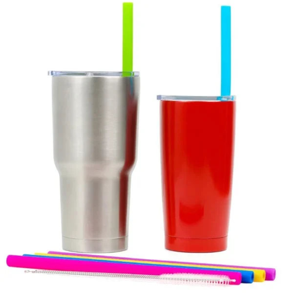 Wholesale  ECO Friendly Food Grade Edible Reusable Juice Silicone Drinking Straws With Cleaning Brush - Image 4