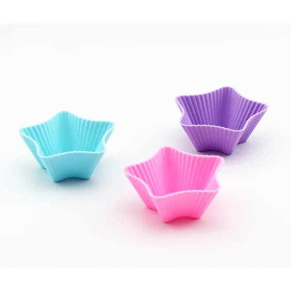 Star Shape Silicone Cupcake Baking Molds Cup Set Kitchen Craft Tool Bakeware Pastry Tools Cake Mold Mini Muffin Cake