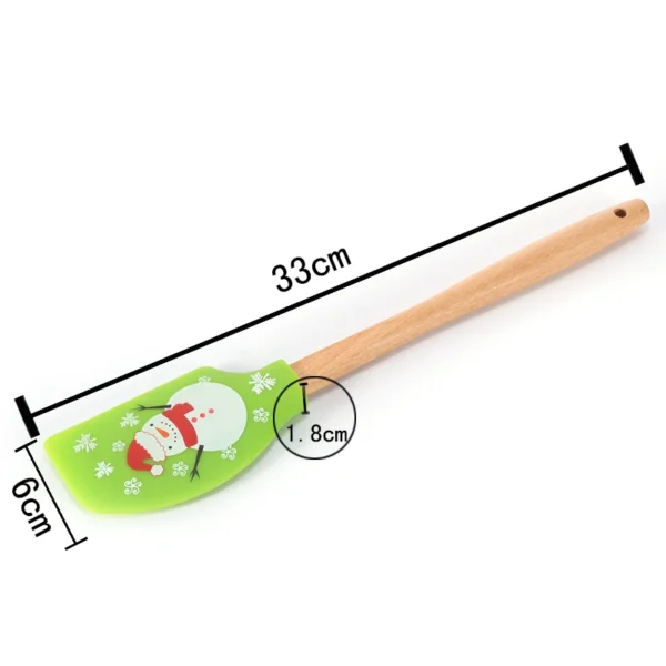 Custom Wholesale Christmas Best extra Large Kitchen Heat Resistant  Cake Cream Silicone Spatula With Wooden Handle Design - 图片 3