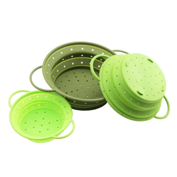 Versatile Basket Collapsible Colander Folding Silicone Strainer With Handle Fruit Washing Draining Basket Heat Resistant Drainer - Image 3