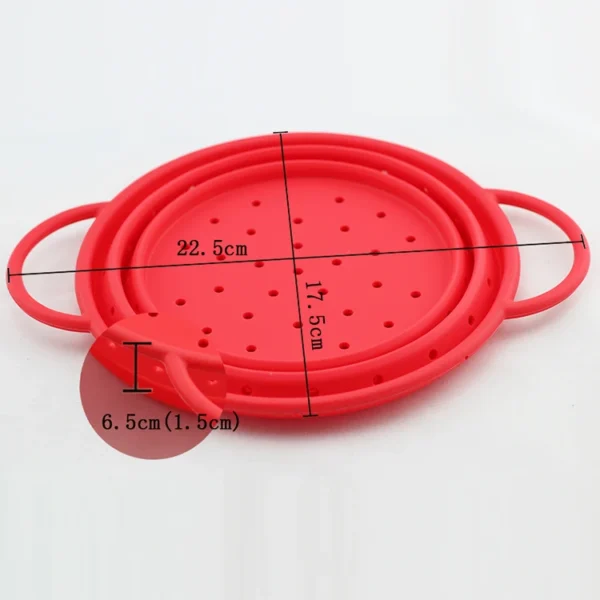 Versatile Basket Collapsible Colander Folding Silicone Strainer With Handle Fruit Washing Draining Basket Heat Resistant Drainer - Image 5