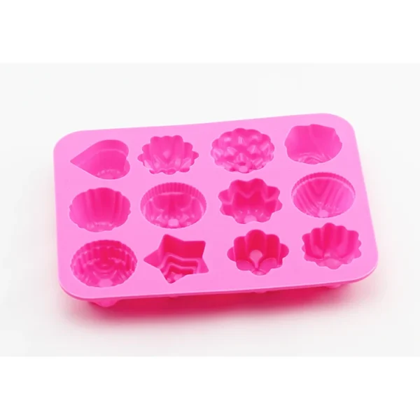 12 Capacity Custom Cake Chocolate Mold Jelly Pudding Dessert Baking Molds Silicone Bakeware Mold With Flower Heart Shape - 图片 3