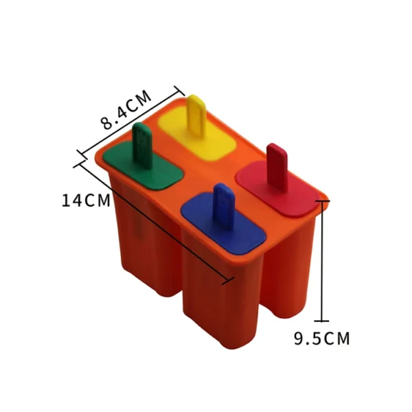 DIY Handmade 4 Cavity Custom logo Printing Popsicle Tube Maker Container Tools Ice Cube Tray Silicone Ice Cream Mold With Stick - Image 2