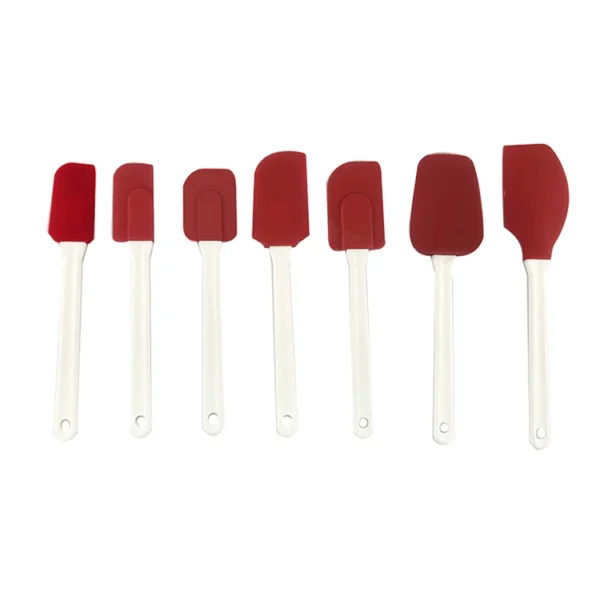 Mini Red Head Food Grade  Heat Resistant Cake Cream Butter  Silicone Spatula With Plastic Long Handle - 图片 5