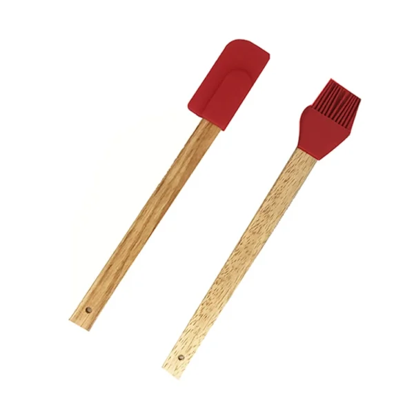 Long Wooden Handle Heat Resistant Multifunctional  Kitchen Baking Cooking BBQ Silicone Pastry Oil Brush - 图片 3