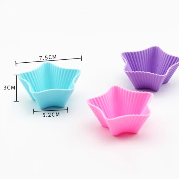 Star Shape Silicone Cupcake Baking Molds Cup Set Kitchen Craft Tool Bakeware Pastry Tools Cake Mold Mini Muffin Cake - 图片 3