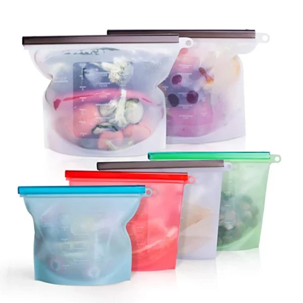 Airtight Seal Vacuum Reusable Silicone Food Storage Bag - 图片 4