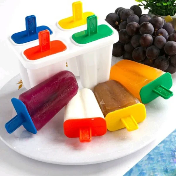 DIY Handmade 4 Cavity Custom logo Printing Popsicle Tube Maker Container Tools Ice Cube Tray Silicone Ice Cream Mold With Stick - Image 4