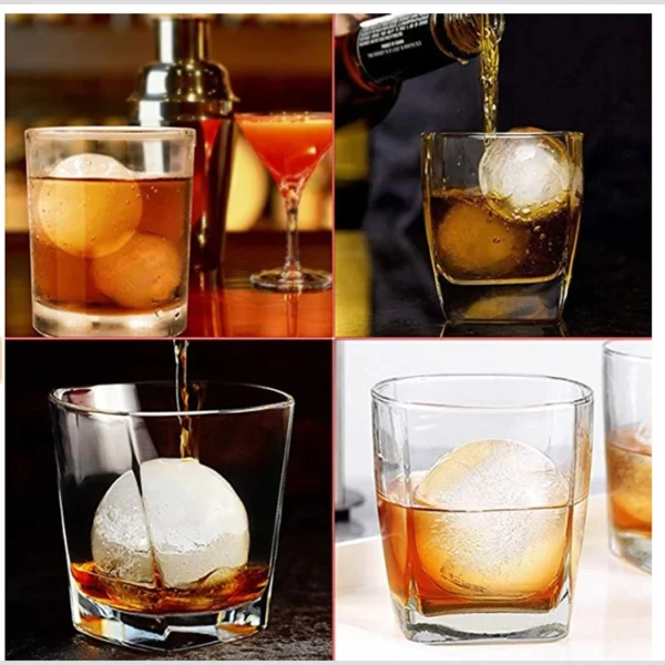 BPA Free 7.5cm Large Custom logo Round Ice Cream Cube Maker Silicone Mold Ice Ball for Whisky - 图片 5