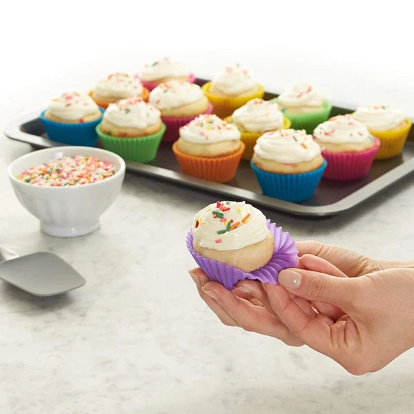 Customize Silicone Muffin Cups Non-stick Cupcake Baking Liners Muffin Molds Silicone Cupcake Baking Cups - 图片 4