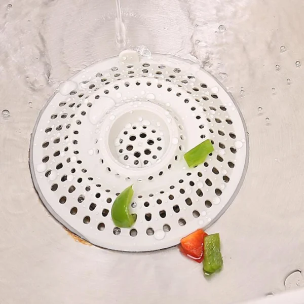 Sink Sewer Filter Anti-Clogging Drain Strainer Silicone Floor Hair Stopper for Kitchen & Bathroom Sewer Blockage Prevention - Image 2