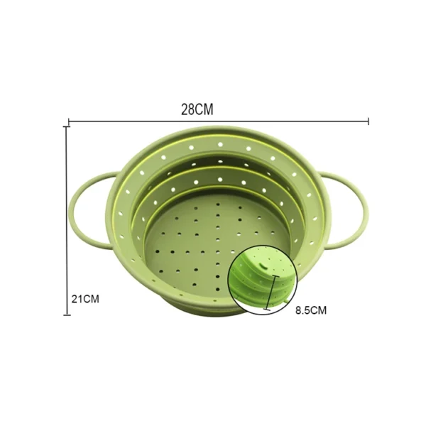 Heat Resistant Foldable Silicone Colander Folding Silicone Strainer Eco-friendly High Quality Houseware Collapsible - Image 3