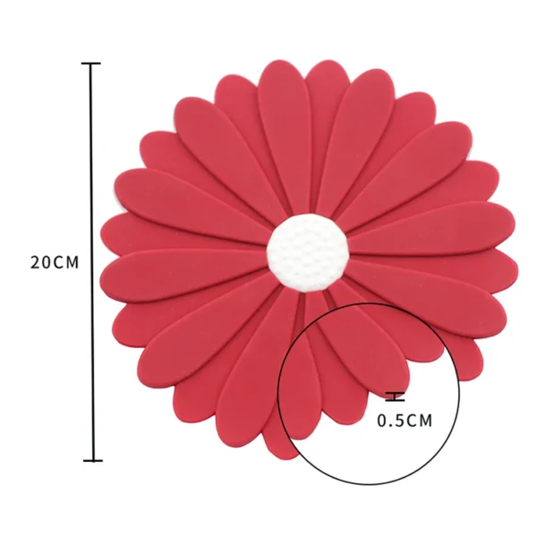 Flower Shape Silicone Coaster Heat Resistant Pot Holders Non-slip Trivet Mats Color Customized Cup Holder Pot Mat - Image 4