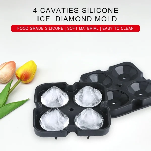 Silicone Ice Mold Tray, Flexible Ice Cube Maker for Home & Bar Use - 图片 3