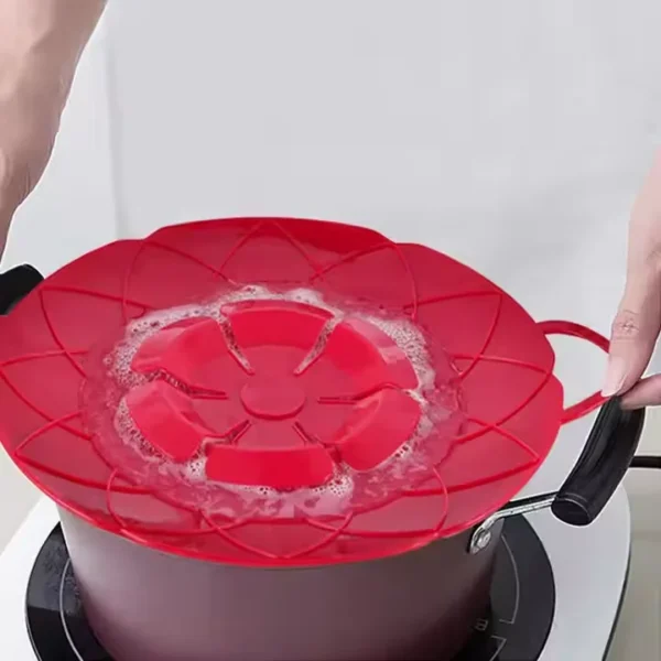 Heat Resistant  Reusable Silicone Suction Lids Spill Stopper Pot Pan Lid Cover Silicone Kitchen Overflow Lid - 图片 3