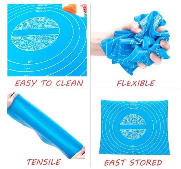 70*70 Non-stick Silicone Pastry Mat Heat-resistant Silicone Large Pastry Mat With Measure - Image 4