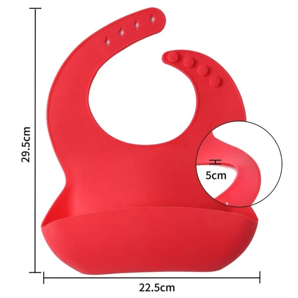 Food-Grade Silicone Baby Bib, Adjustable Waterproof Bib for Toddlers - 图片 6