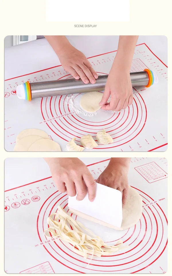 Non-Stick Silicone Baking Mat, Reusable Pastry Mat for Baking, Heat Resistant Dough Rolling Mat, Kitchen Bakeware Tool for Home - Image 4