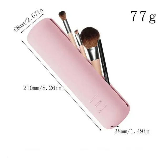 Travel Essentials Makeup Brush Holder Portable Silicone Cosmetic Bag Soft WaterProof Small Makeup Brush Pouch Make up Organizer - 图片 2