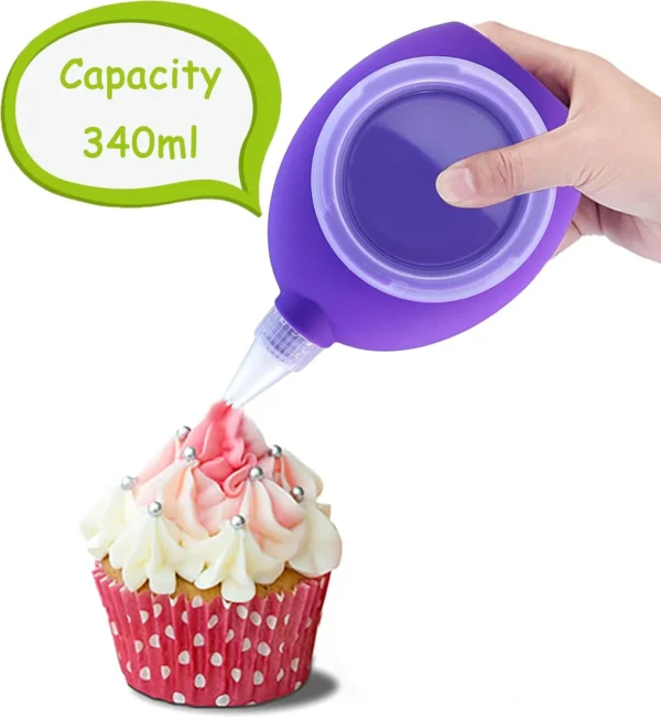 Food Grade Handmade Kitchen Tip Set Mouth Pen Gun Silicone Baking Cake Macaron Decorating Piping Pot With 6 Nozzles