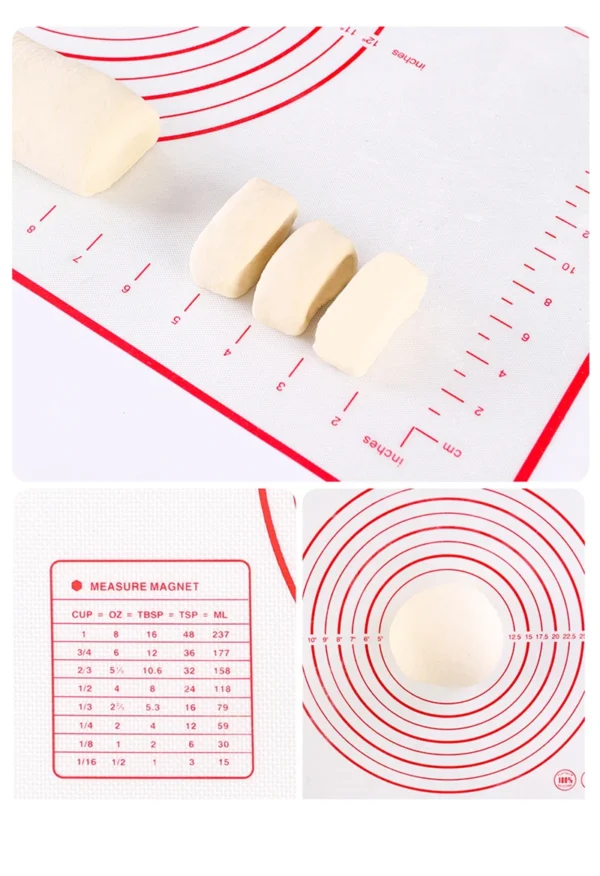 Non-Stick Silicone Baking Mat, Reusable Pastry Mat for Baking, Heat Resistant Dough Rolling Mat, Kitchen Bakeware Tool for Home - Image 3