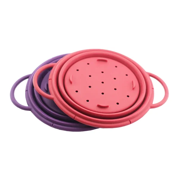 Versatile Basket Collapsible Colander Folding Silicone Strainer With Handle Fruit Washing Draining Basket Heat Resistant Drainer - Image 4