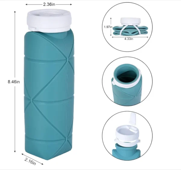 BPA Free Custom Color Acceptable Foldable Shaker Water Bottle Bpa Free Silicon Gym Sports Water Bottle - Image 4