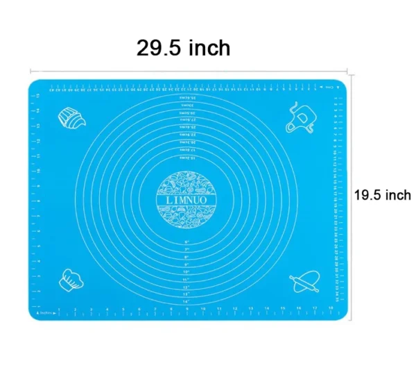 70*50cm Extra Large Non Stick  Dough Rolling Baking Mat Silicone Pastry Mat With Measurements - 图片 2