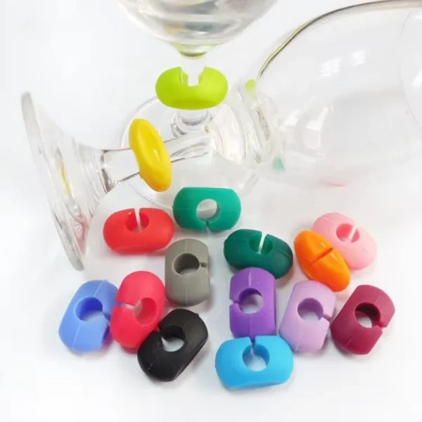 Custom Silicone Wine Markers for Glasses,Reusable, Fun, and Easy Identification - 图片 3