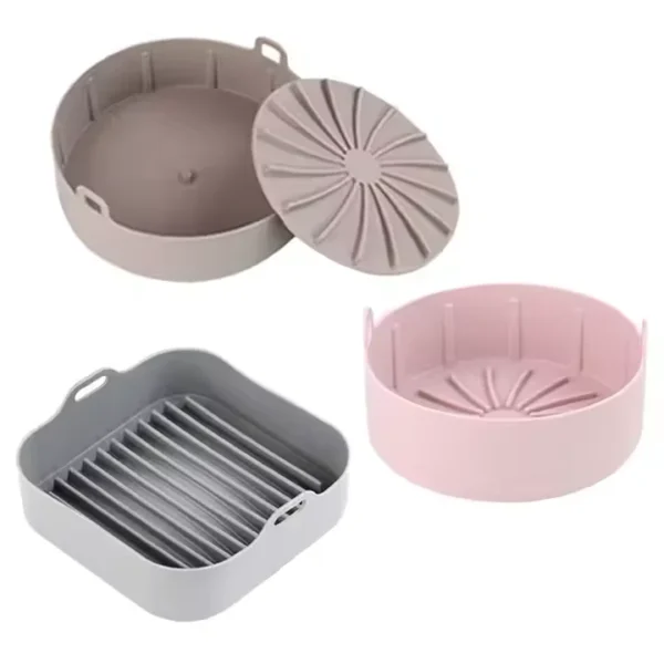 Square Silicone Air Fryer Basket Non Stick Heat Resistant Easy to Clean Liner Reusable Dishwasher Safe FDA Certified Multi Size - 图片 2