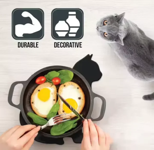 Waterproof Anti Slip Heat Resistant Baking Tools Cat Shaped Silicone Coaster Oven Mitts Decorative Potholder - 图片 3