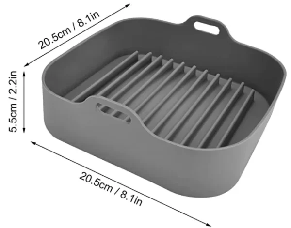 Square Silicone Air Fryer Basket Non Stick Heat Resistant Easy to Clean Liner Reusable Dishwasher Safe FDA Certified Multi Size - 图片 6