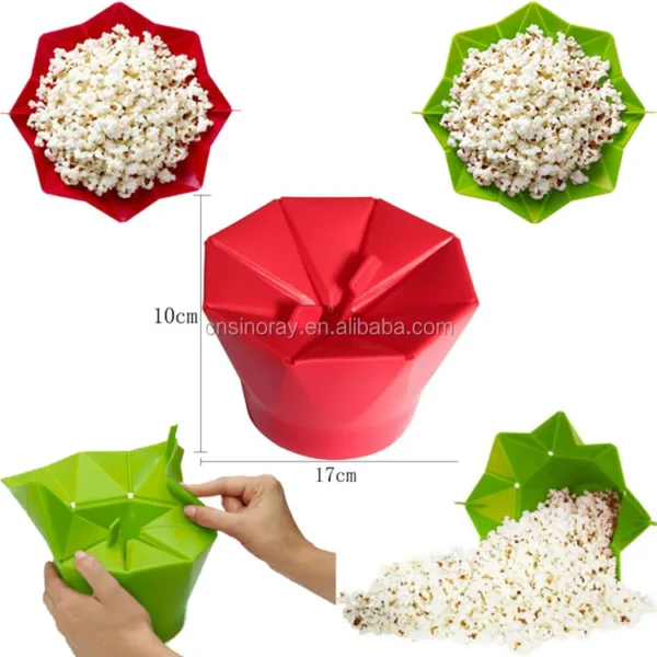 Silicone Popcorn Maker Tools Microwave Safe Folding Microwave Oven Popcorn Bowl DIY Silicone Popcorn Maker Home Kitchen Tool - 图片 4