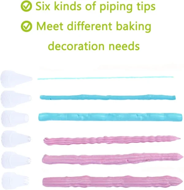 Food Grade Handmade Kitchen Tip Set Mouth Pen Gun Silicone Baking Cake Macaron Decorating Piping Pot With 6 Nozzles - Image 4