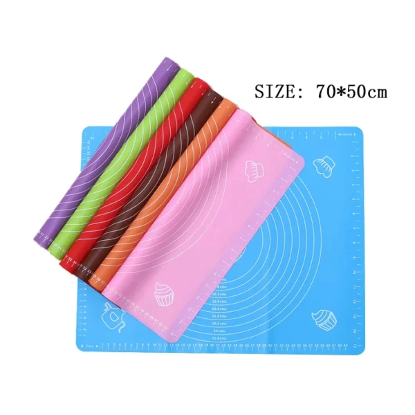 70*50cm Extra Large Non Stick  Dough Rolling Baking Mat Silicone Pastry Mat With Measurements