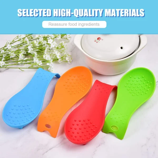 Silicone Spoon Holder Kitchenware Large Spatula Holder Spoon Rest Place Mat Multipurpose Silicone Spoon Put Pad - Image 3