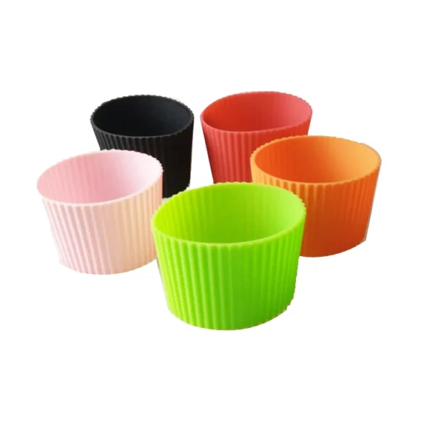 Factory Hot Sale Silicone Coffee Cup Sleeve Non-slip Color Customized Heat Insulation Scald Prevention Tea Cup Coffee Mug Sleeve