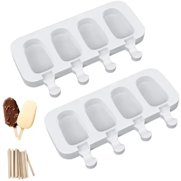 BPA Free Silicone Popsicle Mold Reusable Ice Pop Molds Silicone Popsicle Maker Homemade Ice Cream Mold With Sticks