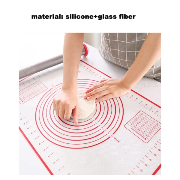 Non-Stick Silicone Baking Mat, Reusable Pastry Mat for Baking, Heat Resistant Dough Rolling Mat, Kitchen Bakeware Tool for Home - Image 5