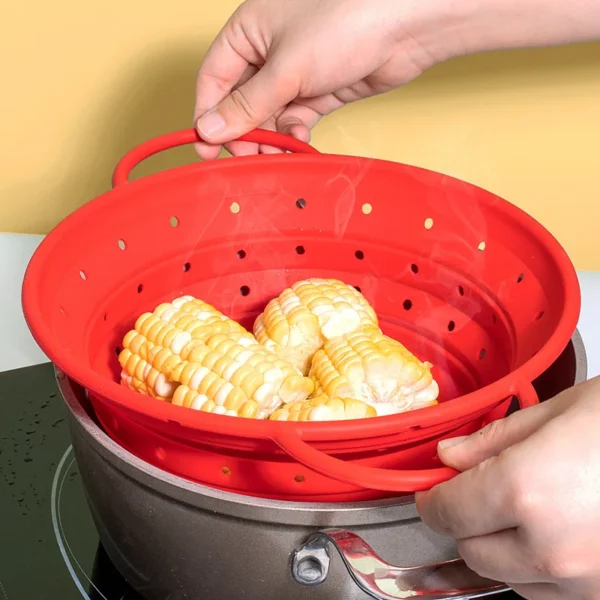 Heat Resistant Foldable Silicone Colander Folding Silicone Strainer Eco-friendly High Quality Houseware Collapsible - Image 6